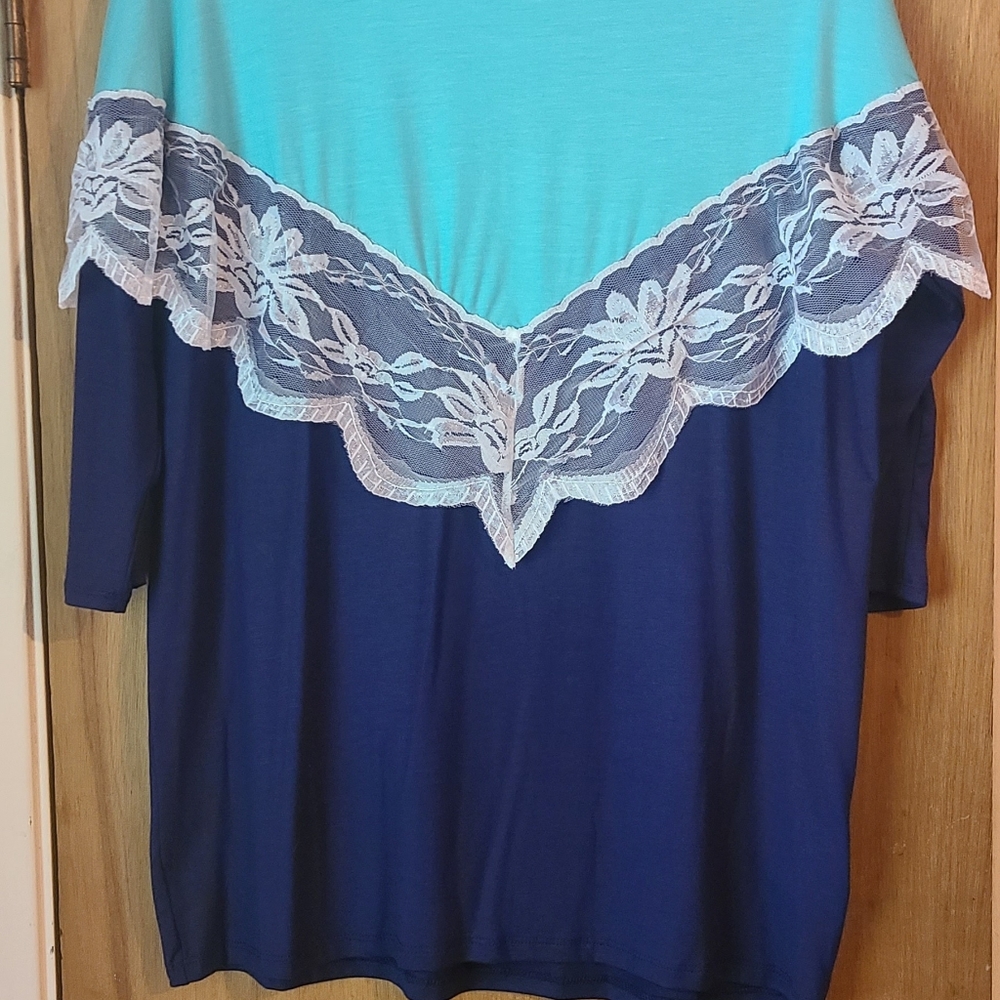 Life Is a Mystery in Aqua and Navy